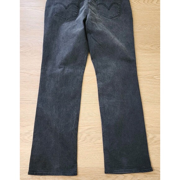 Levis 505 Denim Jeans womens 32 Straight Leg Black Faded Rockstar Grunge 36x32 - Picture 3 of 12